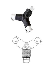 2-way splitter CPC 8 mm 2-way splitter CPC 8 mm